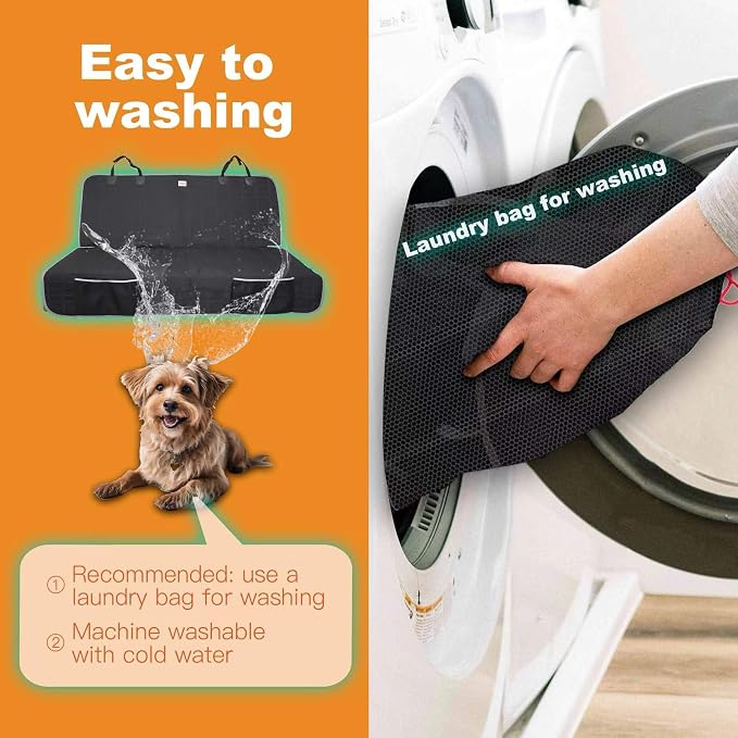 Reliadura Dog Car Seat Cover for Back Seat,Washable Bench Seat Cover for Trucks,Nonslip Back seat Cover Protector for F150/Ram1500/GMC Sierra/Toyota/Chevrolet Silverado,Car Seat Covers for Dogs - Image 2