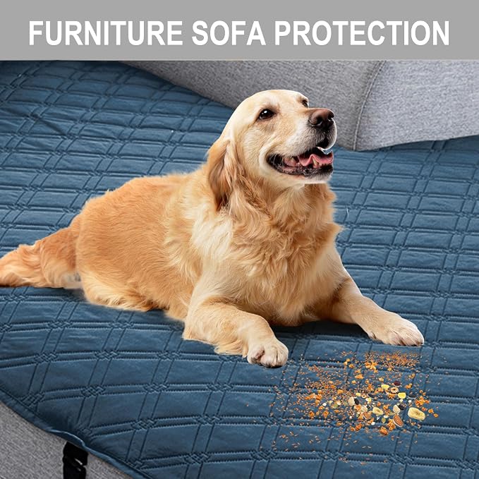 Genina L Shape Couch Cover, Sectional Couch Chaise Covers, Waterproof Washable Sofa Covers for Left L Shape Chaise Lounge, Anti-Slip Sofa Slipcovers for Dogs Cats Pet Friendly(Peacock Blue) - Image 5