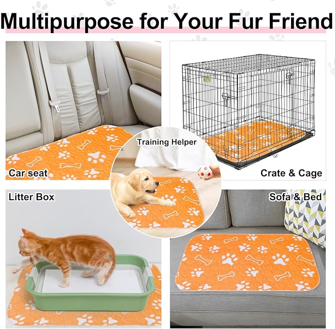BEAUTYZOO 6 Pack Washable Pee Pads for Dogs, Reusable Puppy Pads for Potty Training, Waterproof Super Absorbent Whelping Pads Mats Non Slip Against Urine for Small Medium Dogs Cats, 16" x 24" - Image 5