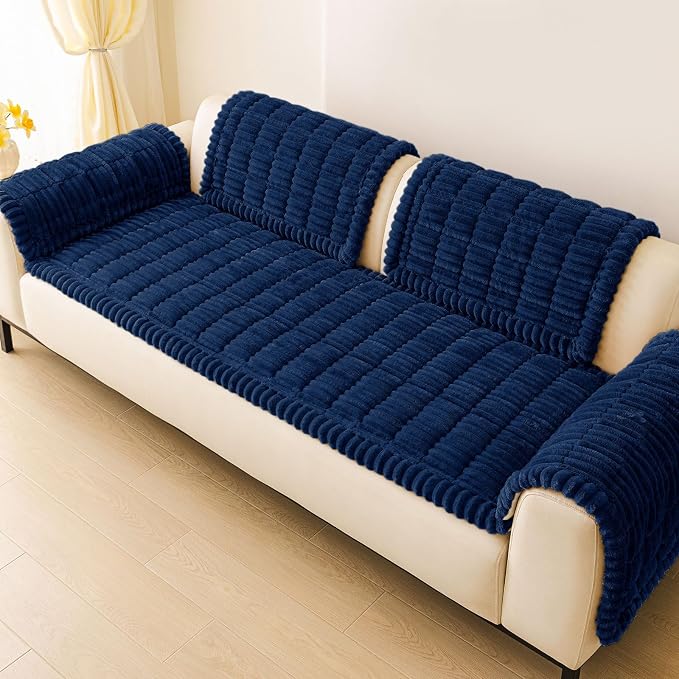 hyha Couch Cover for Dogs, Washable Non Slip Plush Flannel Sofa Protector | Thick Flannel, Silicone Anti-Slip Backing, Pet Hair & Scratch Protection, Fits Sofa & Loveseat (43" x 82.7") - Image 9