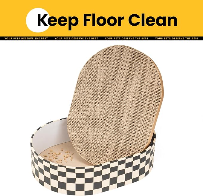 Conlun Cat Scratcher Box with 4 Cat Scratching Board Reversible Scratch Pad, Heavy Duty Corrugated Cardboard Pet Bed Lounger Kitty Scratchers for Indoor, Protects Furniture,Kittens Gifts-Large - Image 5
