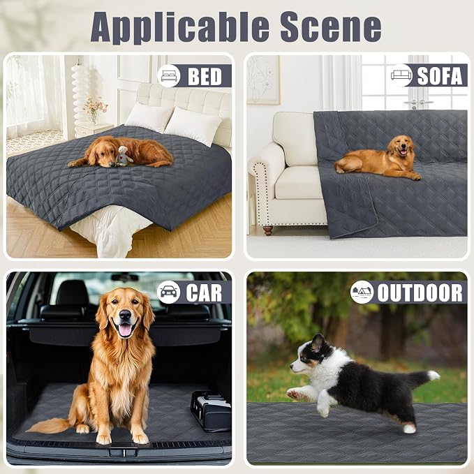 Smiry Waterproof Dog Bed Cover, Reversible Pet Blanket for Sofa Couch | Soft Washable Dog Blanket, Leakproof Couch Cover for Dogs Cats & Furniture Protection, 30x53, Dark Grey/Dark Grey - Image 5