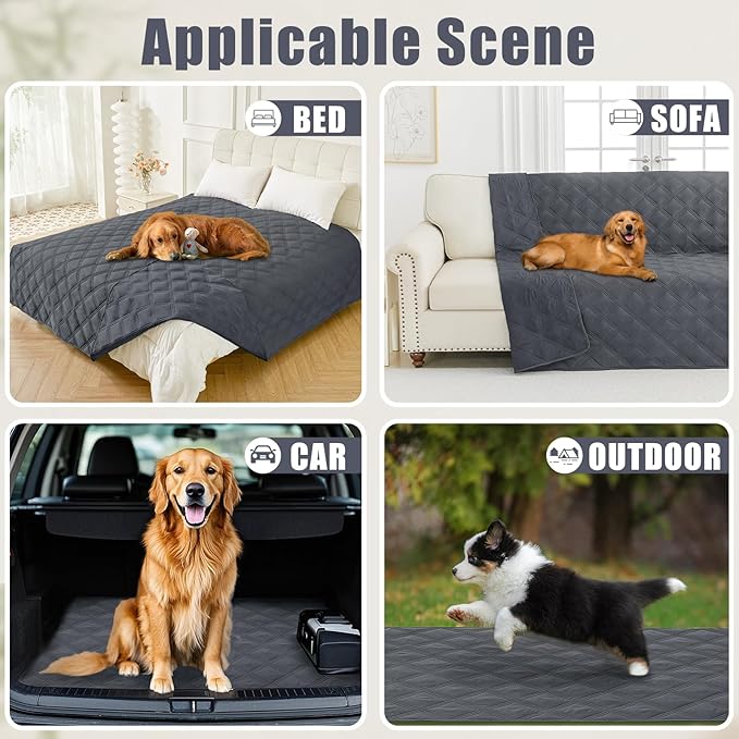 Smiry Waterproof Dog Bed Cover, Reversible Pet Blanket for Sofa Couch | Soft Washable Dog Blanket, Leakproof Couch Cover for Dogs Cats & Furniture Protection, 40x90, Dark Grey/Dark Grey - Image 5