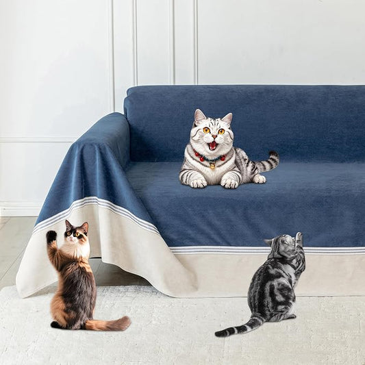 Loiion Cat Scratch Proof Furniture Protector Waterproof Sofa Cover 118"x91" | Pet-Friendly Couch Protector, Anti-Scratch & Anti-Slip Sofa Cover For Cats Dogs Kids, Machine Washable by Loiion