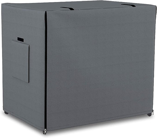 Dog Crate Cover 12 Oz Waterproof - Heavy Duty Privacy Dog Crate Cover with Mesh Pocket & Roll Up Window - Universal Fit Dog Kennel Cover (20" H x 25" W x 19" D, Grey) by CoversAll