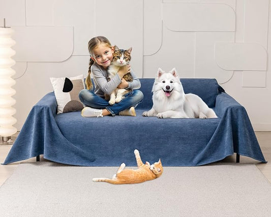 Loiion Cat Scratch Proof Furniture Protector Waterproof Sofa Cover 150"x71" | Pet-Friendly Couch Protector, Anti-Scratch & Anti-Slip Sofa Cover For Cats Dogs Kids, Machine Washable by Loiion