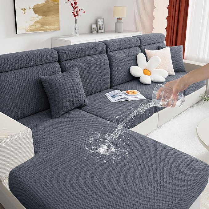 hyha Waterproof Couch Cushion Covers, Anti Slip Sofa Slipcovers for Pets | Waterproof Protection, Thick Jacquard Fabric, Wear Resistant, Anti Slip, Pet Protection (2 Pieces) by hyha