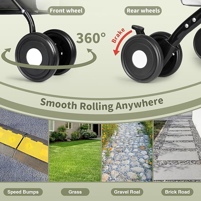 Double Pet Stroller for Dogs and Cats: Dog Stroller Foldable Travel Carriage with Detachable Carriers, Safety Belts, and 4 Lockable Wheels for Small to Medium Pets – Ideal for Multi-Pet Homes (Black)