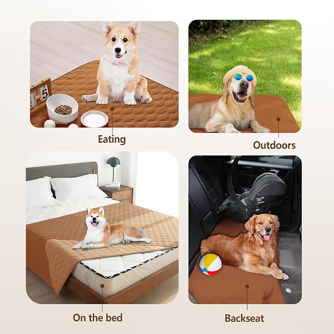 gogobunny 100% Double Sided Waterproof Dog Blanket Soft Pet Bed Cover Reversible Protect Furniture Couch Sofa Car for Puppy Cat Kids (Dark Pumpkin/Light Pumpkin, 30x80 Inch (Pack of 1)) - Image 3