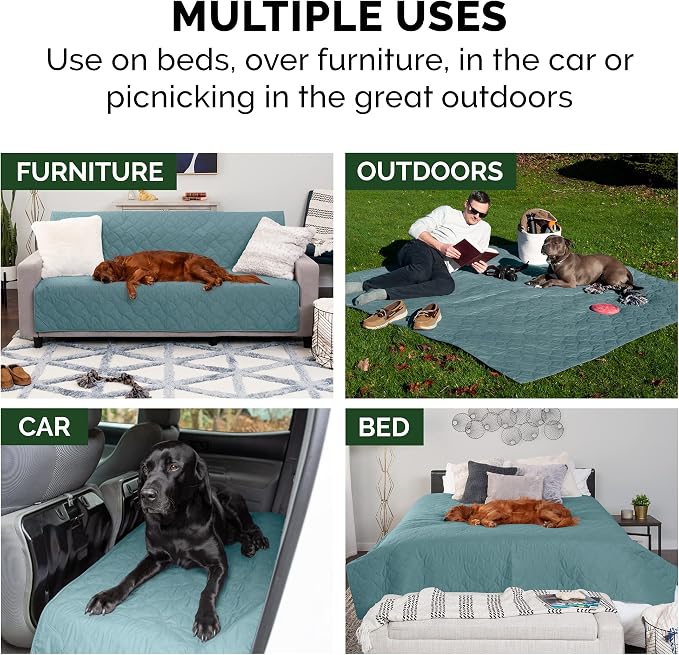 Furhaven Waterproof & Non-Slip Queen Size Mattress Cover Protector for Dogs & Cats, Washable, For Beds, Couches, & Car Seats - Quilted Twill Blanket Mattress Cover - Nile Blue, Large/Queen Size - Image 11