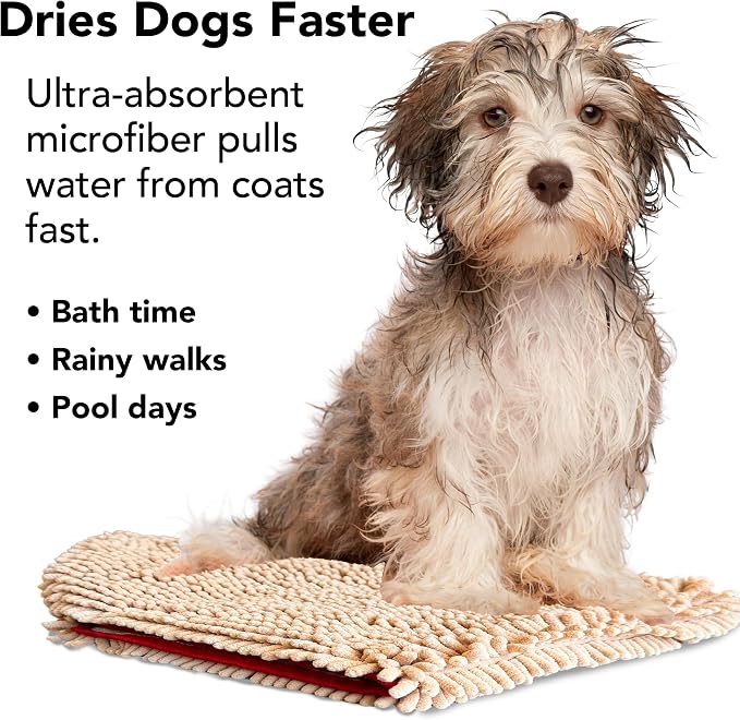 PRIDE AND GROOM The Towel – Thick, Soft, Super Absorbent Microfiber Towel for Dogs & Pets that is Quick Drying, Holds 7 Times its Weight in Water and Has Dual Pockets for Your Hands - Image 3