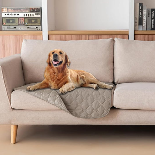 gogobunny 3X Stronger Waterproof Pet Blanket, Scratch Proof Furniture Protector for Dogs Cats, Reversible Cover 30x30 Inch, Dark Stone by gogobunny