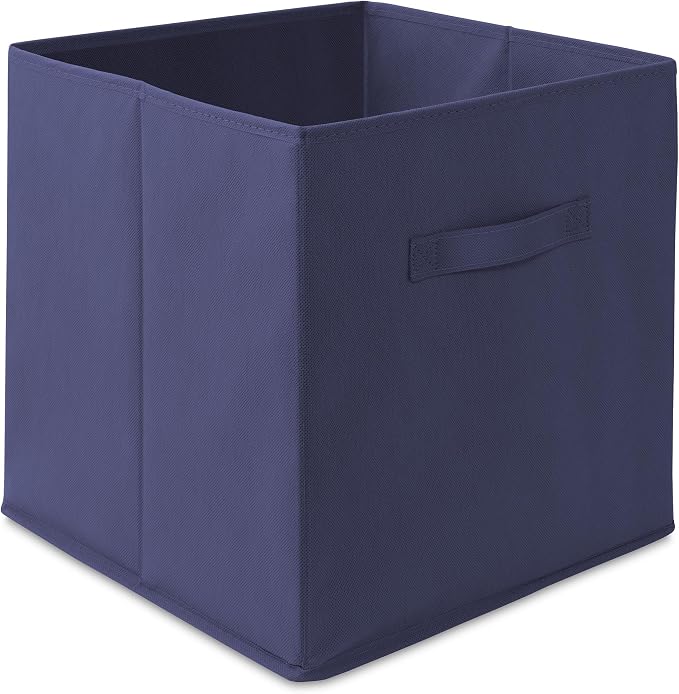Casafield Set of 12 Collapsible Fabric Cube Storage Bins, Navy Blue - 13" Foldable Cloth Baskets for Shelves, Cubby Organizers & More - Image 2