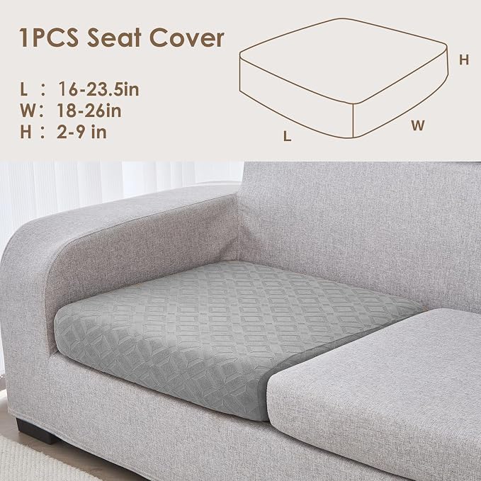 Genina Waterproof Couch Cushion Covers for Pets Washable Sofa Seat Covers | Non Slip,Stretch Jacquard Fabric,Pet Hair & Scratch Protection,Easy Installation,Furniture Protector,Sectional Sofa,1 Piece - Image 6