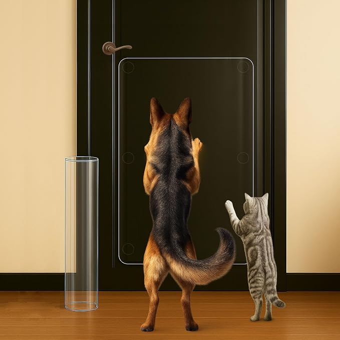 36 x 20 Door Scratch Protector Dog & Cat Scratch Guard, Heavy Duty Clear Anti-Scratching Protection on Wall Window Glass Screen & Sliding Doors Furniture Indoor/Outdoor by Lupvar