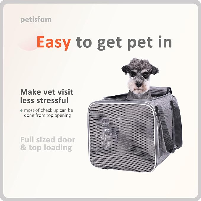 You've got This Cat Carrier with Privacy Flaps for Nervous Fur-Kids. Top-Load Quick-in. 360° Airy Mesh Windows Let Cats See You & Reduce Travel Anxiety. Rip-Stop Fabric & Lockable Zips Hug Securely - Image 4