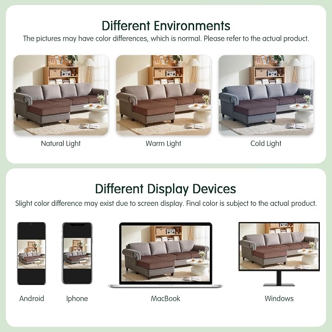 CHUN YI Velvet Couch Cushion Covers, 4 PC Water Resistant Sectional Couch Covers for L Shape Sofa, Individual Seat Cushion Protector for Pets (3 Seater + 1 Chaise, Brown) - Image 8
