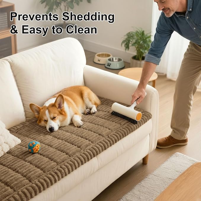 Smiry Couch Cover for Dogs, Non Slip Washable Sofa Protector for Pets | Soft Furniture Cover for Leather & Fabric Couches, Cozy Protect Against Fur, Dirt & Messes, Pet Friendly, 27.6"x59" - Image 7