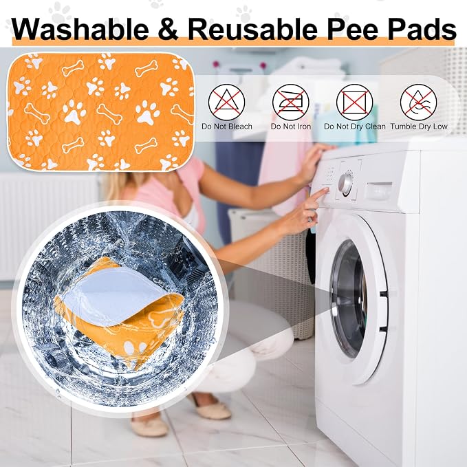 BEAUTYZOO 6 Pack Washable Pee Pads for Dogs, Reusable Puppy Pads for Potty Training, Waterproof Super Absorbent Whelping Pads Mats Non Slip Against Urine for Small Medium Dogs Cats, 16" x 24" - Image 6
