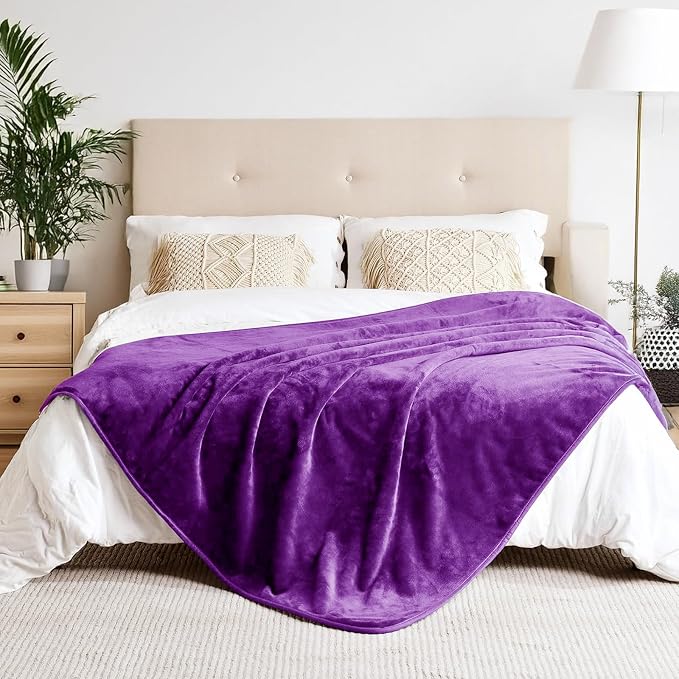 Waterproof Dog Blanket for Couch,Pee Proof Pet Blanket with 3-Layer Protection,Reversible Sherpa & Flannel Furniture Protector for Sofa Bed Car,Gifts for Cat Dog Lovers Christmas,50"x60",Purple - Image 5