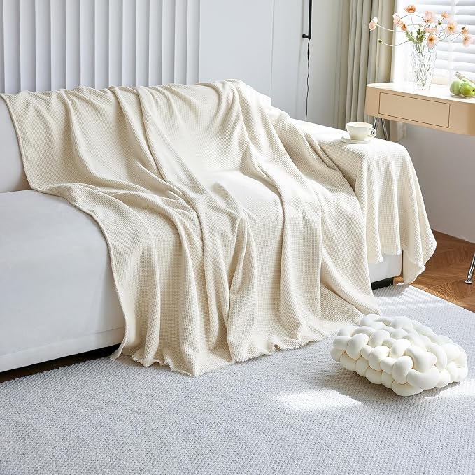 Beige Chenille Couch Cover for Dogs Kids Solid Sofa Cover with Tassels for Loveseat Chaise Lounge Armless Sofa Furniture Protector for Pet Scratching, Machine Washable 71''×118'' - Image 6