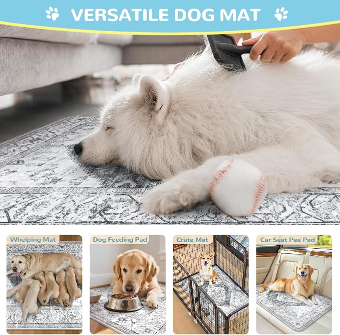 Lahome Reusable Washable Puppy Pads - 2 Pack Super Absorbent & Waterproof Dog Training Mats for Potty, Crate and Floor - Leakproof Pee Pads with Non-Slip Backing (Gray, 36"x48") - Image 3