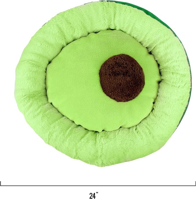 TONBO Soft Plush Small Cute and Cozy Avocado Dog Cat Bed, Washer and Dryer Friendly (Avocado) - Image 3
