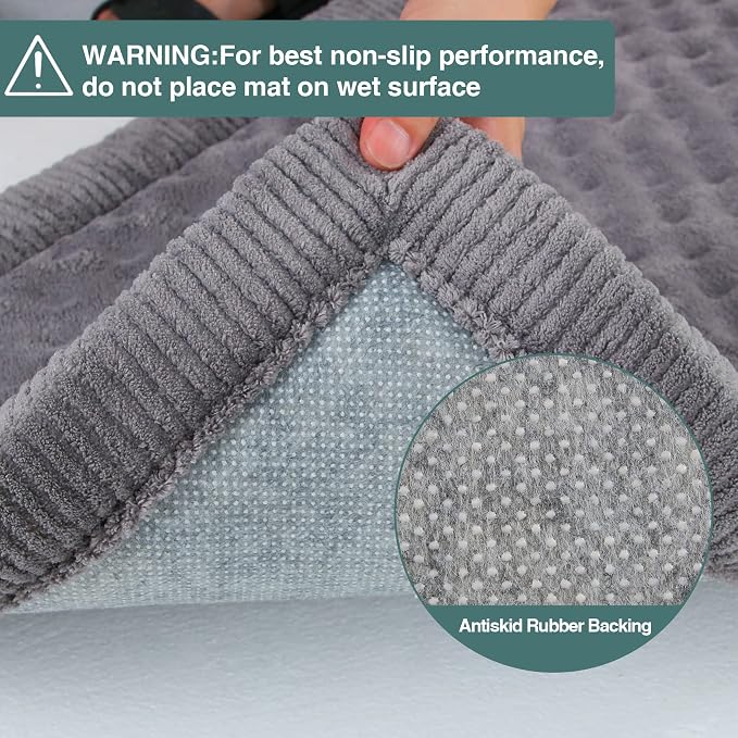 Dog Crate Pad 24x17 inch Gray Memory Foam Dog Bed Mat for Small Dog Cat Grey Washable Puppy Sleeping Bed Anti Slip - Image 3