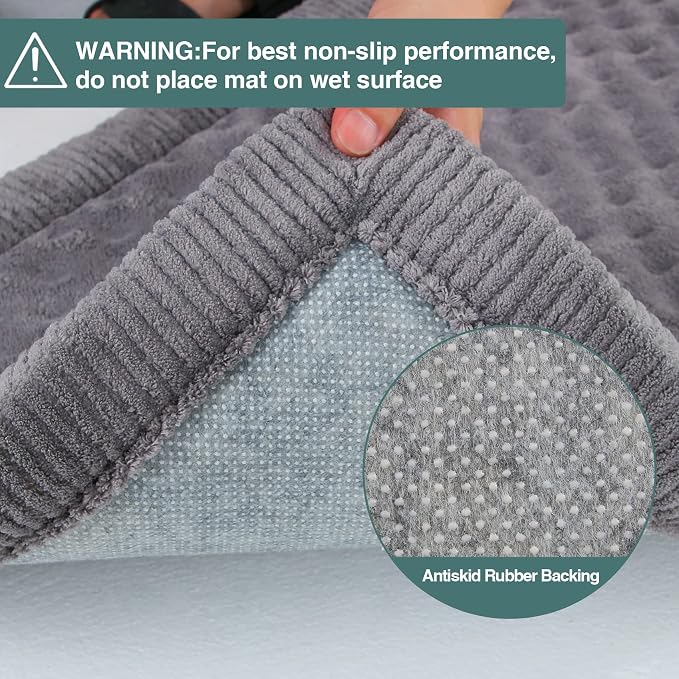 Large Dog Crate Pad 36 inch Gray Memory Foam Dog Kennel Bed Soft Flannel Washable Anti Slip Puppy Sleeping Mat,Grey - Image 3