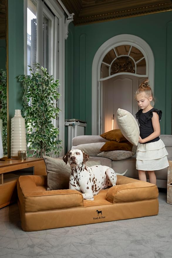 NOAH & PAW XL Dog Bed, 45x35x11 Inch, Orthopedic Large Dog Beds, Eggshell Memory Foam Infused with Cooling Gel, Inner Cover, Water Resistant, Machine Washable (Faux Leather) - Image 3