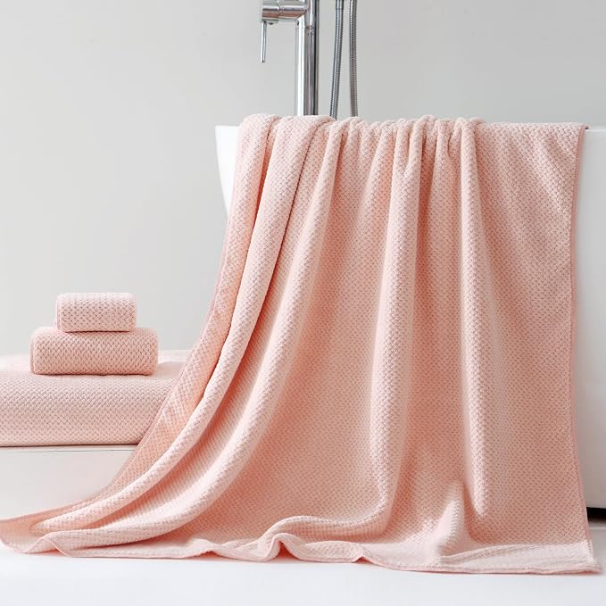 40x80 Inches Bath Sheets Towels for Adults Oversized Bath Towels Extra Large Luxury Super Soft Absorbent Quick Dry Microfiber (Pink, 2PCS) - Image 3