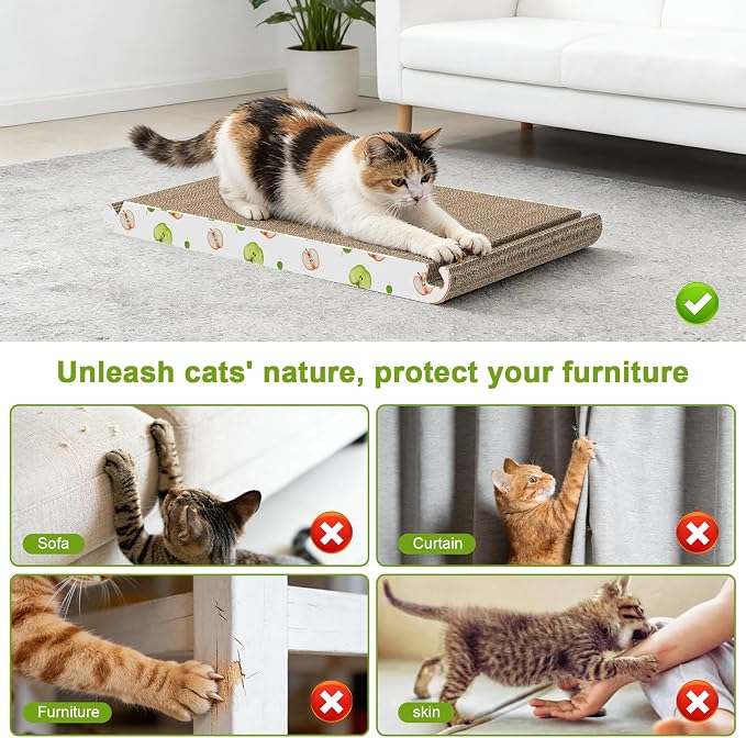 TIMHAKA Triangle Cat Scratcher, Cat Scratching Board for Indoor Cats, 6 Usable Sides Cardboard Cat Scratcher with Catnip, Corrugate Cardboard Cat Scratching with Premium Scratch Textures Design - Image 5
