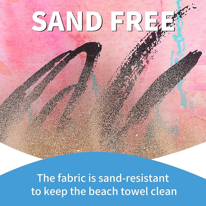 Microfiber Beach Towel Oversized 71x32 Multiple with Bag 6 Pack Bulk | Thin Lightweight Sand Free Absorbent Quick Dry Large for Travel Pool Swim Bath Cruise Sports Camping Essentials Adults Gifts - Image 5