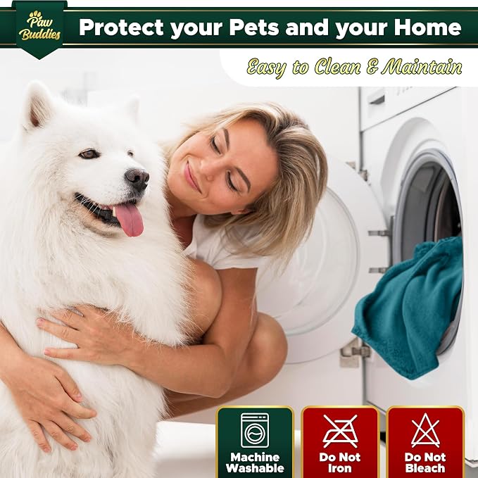 Paw Buddies Premium Waterproof Blanket 80"x90" Velvet-Feel Reversible Throw – Leakproof, Machine Washable Bed & Sofa King Size Protector for Couples, Pets & Travel + Bonus Small Blanket - Image 6