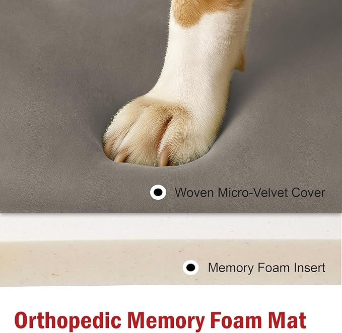 Majestic Pet Orthopedic Memory Foam Dog Crate Mat - Plush Pet Bed Pad for Crates & Kennels | USA Crafted | 24"x18" Villa Vintage - Image 5