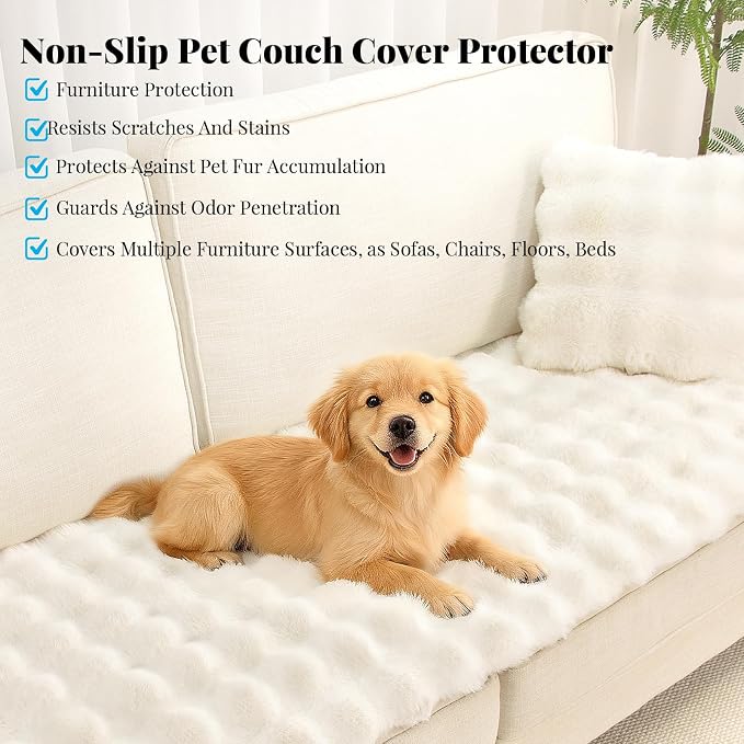 Pet Covers for Couches and Sofas, Couch Protector for Dogs, Couch Covers for 3 Cushion Sofa Pet Friendly Plush Washable Sofa Covers for Dogs Slipcover Anti-Slip Furniture Protector, 27.6"x70.9" - Image 7