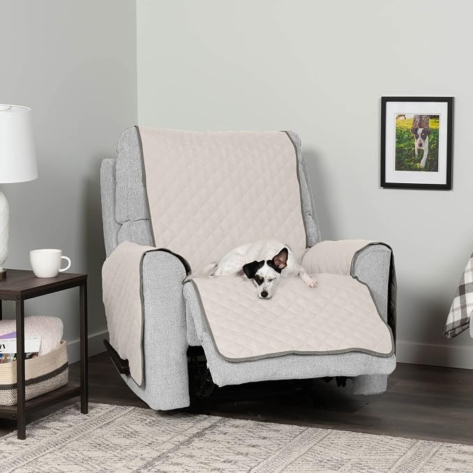 Furhaven Water-Resistant & Reversible Recliner Chair Cover Protector w/ Side Pockets for Dogs, Cats, & Children - Two-Tone Pinsonic Quilted Living Room Furniture Cover - Gray/Mist, Recliner - Image 7