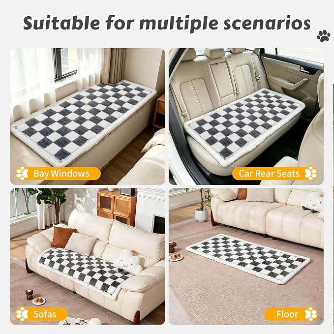 Pet Couch Cover for Dogs & Cats, Soft Flannel Non-Slip Couch Sofa Cover Protector, Dog Bed Sleeping Mat, Washable Reversible Anti-Slip Dog Bed for Small Medium Large Pets(27.6X70.86, Grey) - Image 5