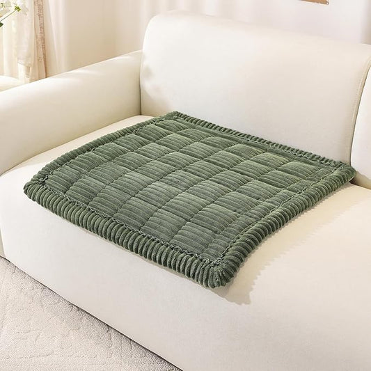 OstepDecor Couch Cover for Dogs, Washable Non Slip Sofa Cover for Pets, Soft Couch Covers for Sofa, Loveseat and Sectional, Furniture Protector Against Pet Hair & Scratches (27.6" x 27.6", Moss Green) by OstepDecor