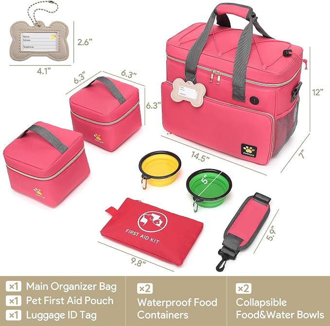 Multi-Function Pet Travel Bag - Ideal for Week Away/Overnight Trips - Cat & Dog Travel Accessories with Diaper Bag Style & Multiple Pockets - Image 4
