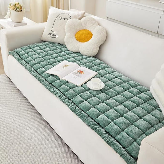 Chenille Couch Cover for Dogs, Quilted Non-Slip Sofa Protector Pad | Soft chenille fabric, PP cotton filling, anti-slip backing, machine washable, for dogs, cats, loveseats and sectional sofas by AEEISHOMEREFORM