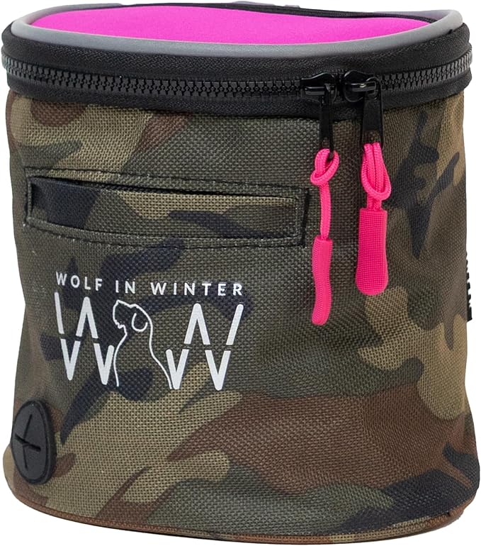 Quickdraw Dog Treat Pouch – Training Bag with Poop Bag Dispenser, Clicker Holder and Waist Belt – Hands-Free, Reflective and Durable for Puppy Training, Walks and Hikes (Raspberry/Camo) - Image 8