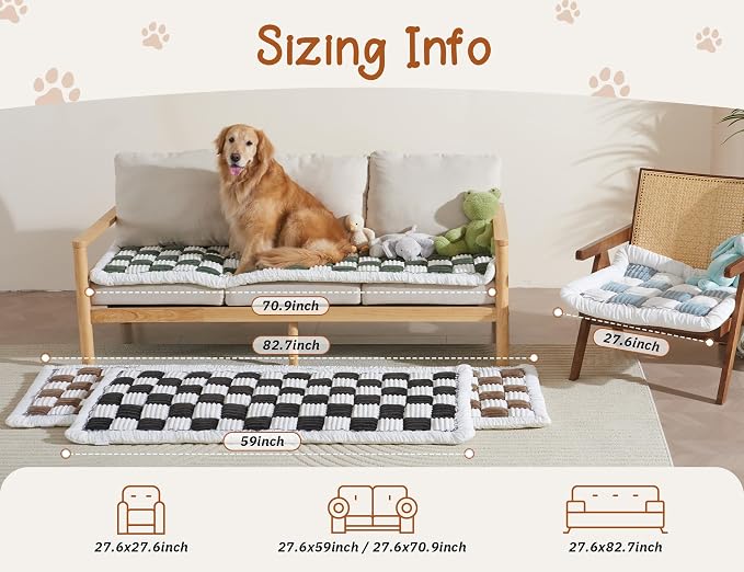 Couch Cushion Cover for dogs Sofa Cover Washable Pet Love Seat Couch Covers for Sofa Slipcovers Couch Protector Blanket for Dogs Sofa Cushion Covers for Pets Washable Pad Black 70x70cm/27.6x27.6in - Image 8
