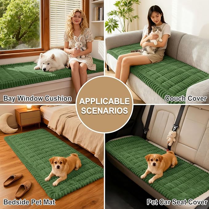 hyha Couch Cover for Dogs, Washable Non Slip Plush Flannel Sofa Protector | Thick Flannel, Silicone Anti-Slip Backing, Pet Hair & Scratch Protection, Fits Sofa & Loveseat (35.4" x 82.7") - Image 4