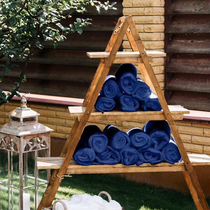 Buryeah 10 Pcs Fleece Blanket Bulk Soft Warm Fleece Blankets Cozy Lightweight Throw Blankets Plush Pet Throw Blanket for Home Bed Sofa Office Wedding Gifts Travel(50" X 60",Blue) - Image 5