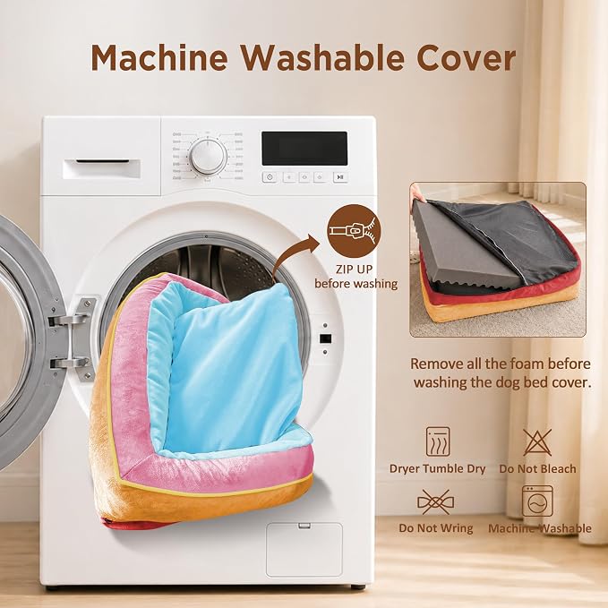 Comfort Expression Orthopedic Dog Bed for Extra Large Dogs with Bolster | Waterproof Dog Couch Bed with Washable Cover & Non-Slip Bottom, Supportive Egg Crate Foam XL Pet Bed, 45x35 Inch - Image 5
