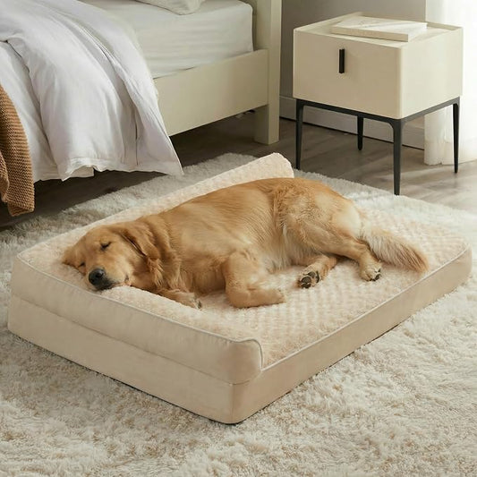 BFPETHOME Orthopedic Dog Beds for Large Dogs-Waterproof Sofa Dog Bed with Removable Washable Cover, Large Pet Bed with Waterproof Lining and Nonskid Bottom,Pet Bed for Dogs by BFPETHOME