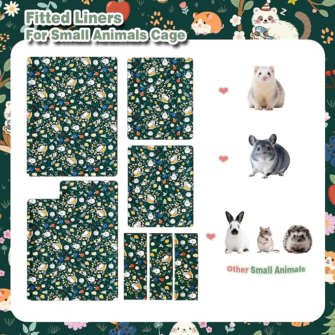 Ferret Cage Liner for Ferret Nation & Critter Nation Cage | Washable Bedding, Leakproof Cage Accessories for Ferrets, Chinchillas, Rats & Other Small Animals(Double Unit Combo) - Image 8
