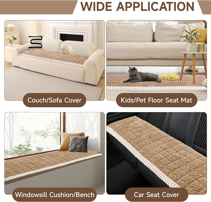 OTOB Couch Covers for Dogs Washable Non Slip Pet Couch Cover Protector | Coffee, 23.6" x 47.2", Fuzzy Soft Plush, Pet Friendly, All Seasons, Breathable, Modern, Thick Wear-Resistant, Sofa Cover - Image 7