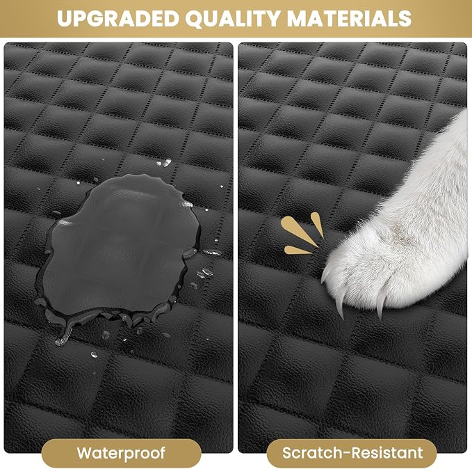 Waterproof SUV Cargo Liner for Dogs - Pu Leather Pet Car Seat Cover Protector with Bumper Flap, Non-Slip Backseat Mat for SUVs, Sedans, Vans Trunk | Easy Clean, Scratch Resistant (Black, Extra Large) - Image 5